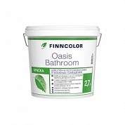 Краска для влажных помещений для стен и потолков белая основа А (2,7л) Oasis Bathroom Finncolor