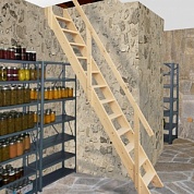 Лестница деревянная прямая 12 ступеней (600х3000мм) Jano