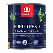Краска интерьерная для обоев и стен белая основа А (0,9л) Euro Trend Tikkurila