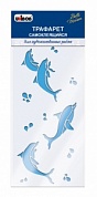 Трафарет самоклеящийся дельфины (200х400мм) Unibob