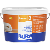 Краска для стен и потолков матовая основа TR (2,5л) Aura Luxpro 3