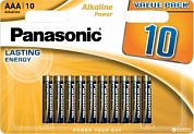 Батарейка щелочная AAA LR03 10шт Panasonic Alkaline 